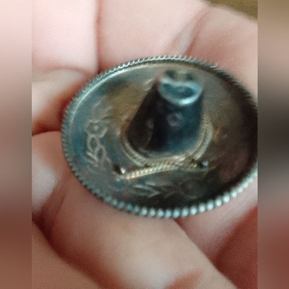 1940s Mexican Sterling Silver  Sombrero Pin  - Picture 7 of 9